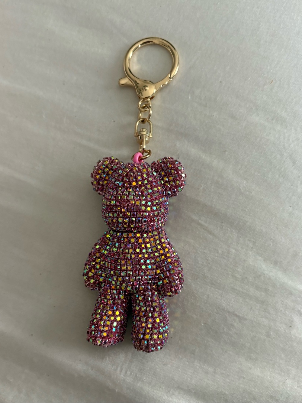 Pink Bling Teddy Keychain